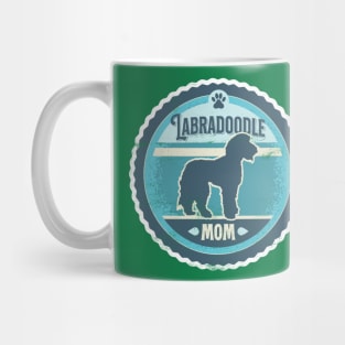 Labradoodle Mom - Distressed Labradoodle Silhouette Design Mug